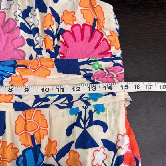 Tracy Reese Plenty Romper Womens Small Floral Preppy Spring Resort Cruise Tie - Picture 14 of 16